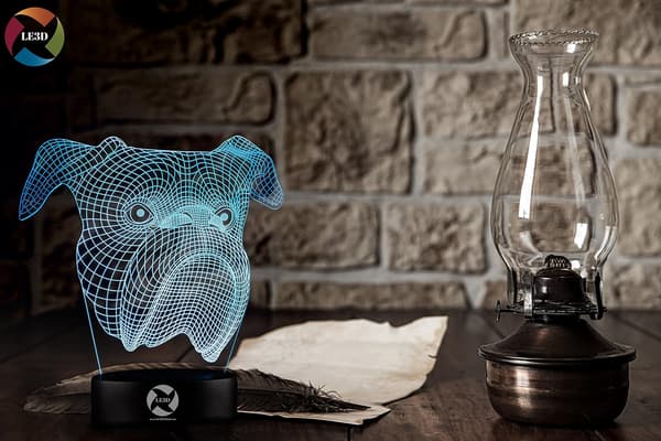 3D Optisk Illusions Natlampe - 7 LED Farveskiftende Lampe