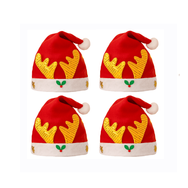 4-pack jultomteluva, tecknad tomteluva, lyxig plyschtomteluva för jul T