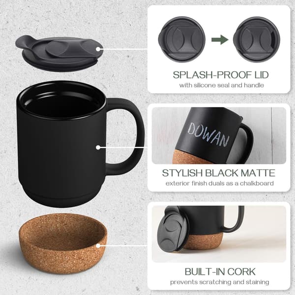 15 oz kahvimukit, 2 kpl:n setti suuria keraamisia mukeja, mukisetti