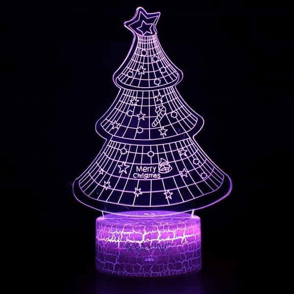 3D Natlampe LED Illusion Skrivebordslampe 7 Farveskift