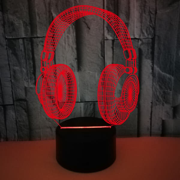 Headset 3D Nattlys med Fjernkontroll og Berøringskontroll, Flere