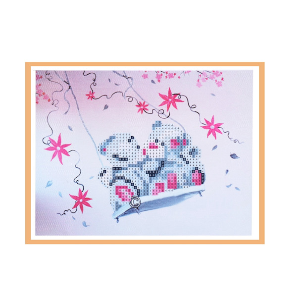 DIY Handgjord Rhinestone Broderi Målning Korsstygnskit Hantverk för Hemväggsdekor