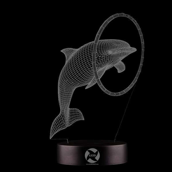 3D Optisk Illusions Natlampe - 7 LED Farveskiftende Lampe