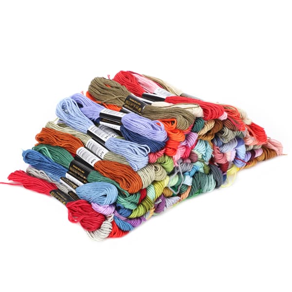 150 stk broderigarn flerfarget korssting floss polyester bomullsspoler 8 meter