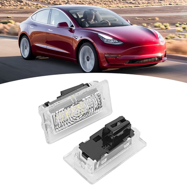 1 Par 6000K Dør LED Bagasjerom Lampe Hvit Belysning Interiør Advarselslys Passer til Tesla Model 3 S X