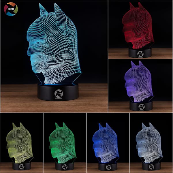 3D Optisk Illusions Natlampe - 7 LED Farveskiftende Lampe