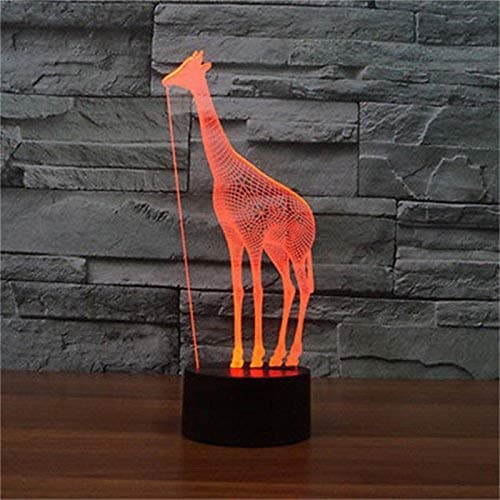 Giraff 3D Nattlys Bord Skrivebord Optisk Illusjon Lamper 7 C