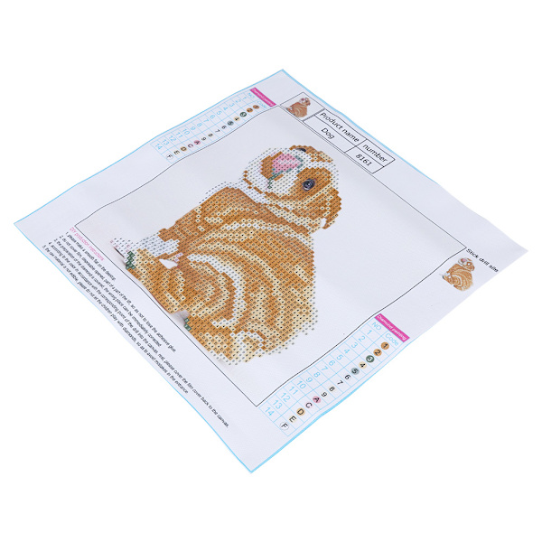 DIY Håndlavet Rhinestone Broderi Maleri Korssting Kit Håndværk Væg Dekoration (8161 Hund)
