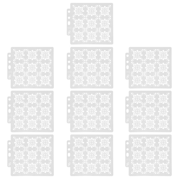 10 kpl Mandala-maalauksen piirustuskaavioita DIY-muotin valmistus taide- ja käsityötarvikkeet