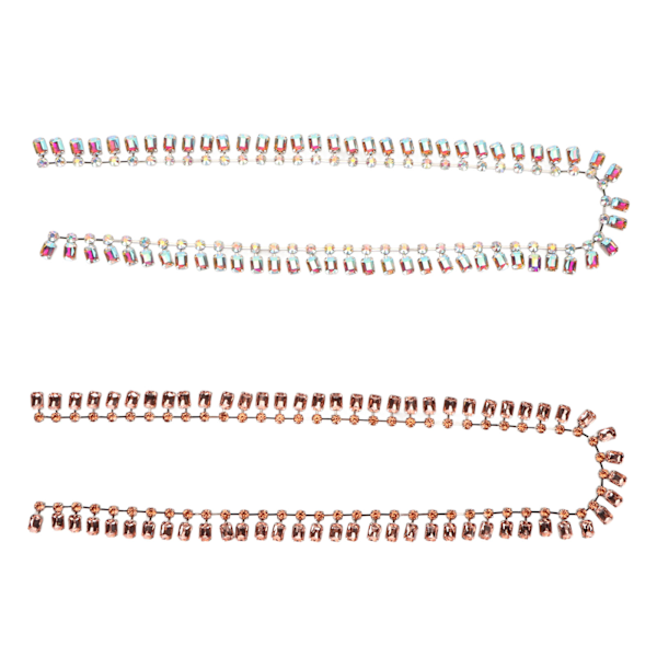 Rhinestone-kæde DIY klippbar farvefast champagne AB farve krystal rhinestone-kæde trim til dekoration