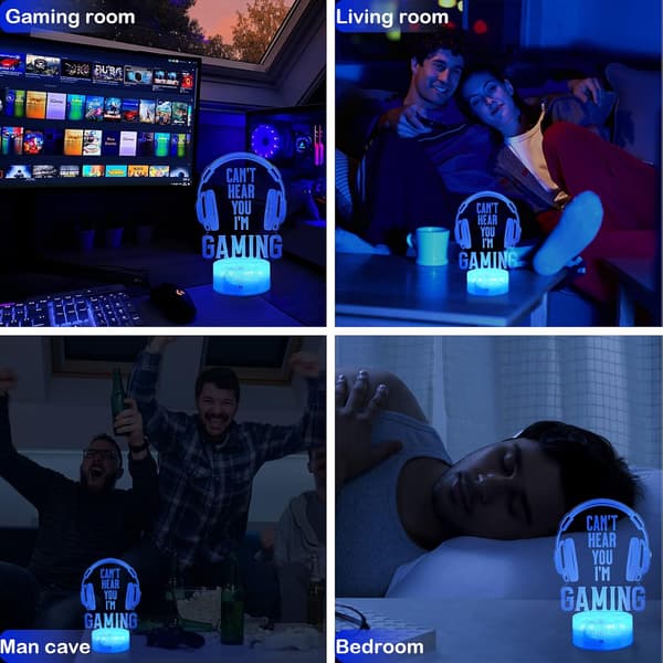 3D Gamepad Nattlampe (3 Mønstre) Spillkontroller Konsoll I