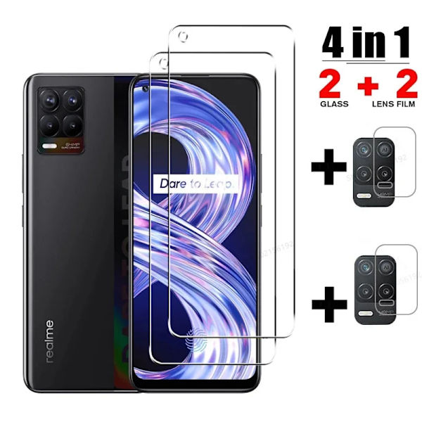 4IN1 Härdat Glas För Realme C25S Kameraskydd