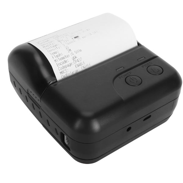 80mm Mini Termisk POS-skrivare Handhållen Bluetooth Kvittoskrivare Ficksskrivare för Cab Order Office  100‑240V