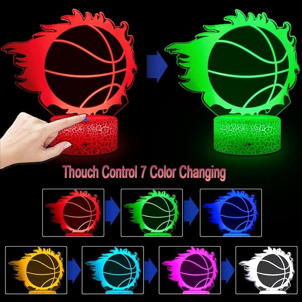 Basketball Natlampe Venskabslampe 3D LED Sengelamper,