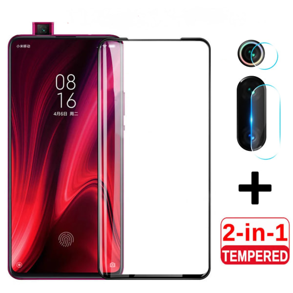 2 i 1 härdat glas för Xiaomi Mi9 SE skärmskydd kameralins