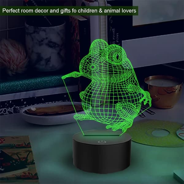 Groda 3D Illusion Lamp LED Nattljus Touch Sensor 7 Färg C
