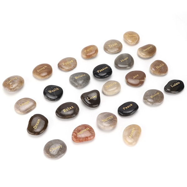 Pebbles Natural Polished Lettering Stones Small Decorative Ornamental River Rocks for Meditation Divination