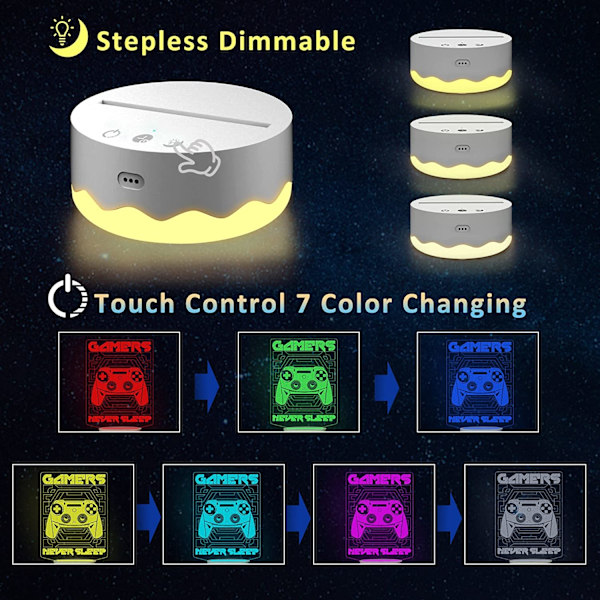 Spel 3D nattlampa, Attivolife gamepad Illusion Hologram La