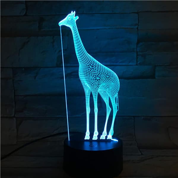 Giraffe Akryl 3D Natlamper USB LED Bordlampe Hjem r2d2