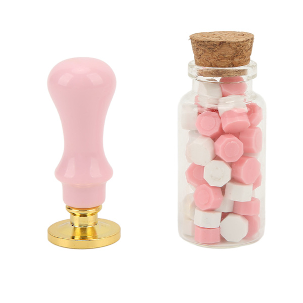 Retro utsökt DIY hantverksstämpel handkonto kuvert brev eld måla tätningsvax kit dekoration rosa