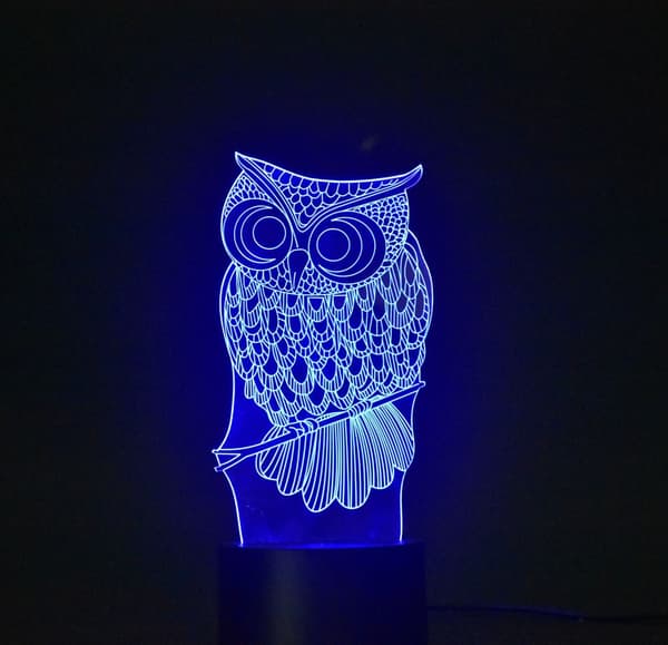 3D Nattlampe Optisk Illusjon Nattlys, Berørings LED Bord D