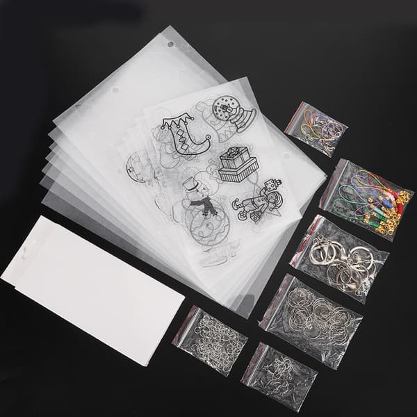 Krympeplastsett DIY Fargestift Varmekrympbar Manuell Arksett Julepose 174#