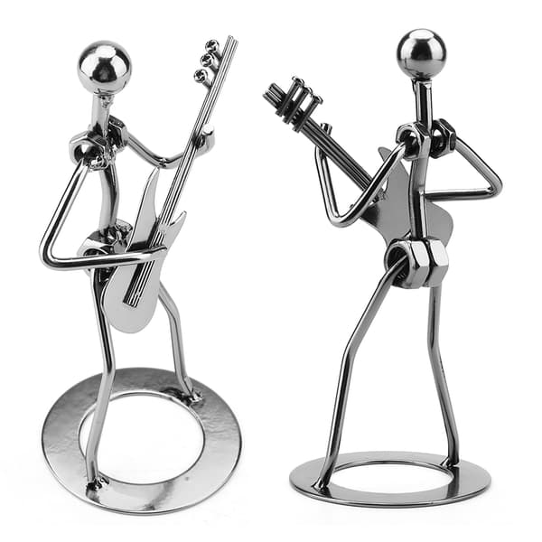 Musiker spelare samlarobjekt figur prydnader present järn gitarr spelare figur dekoration