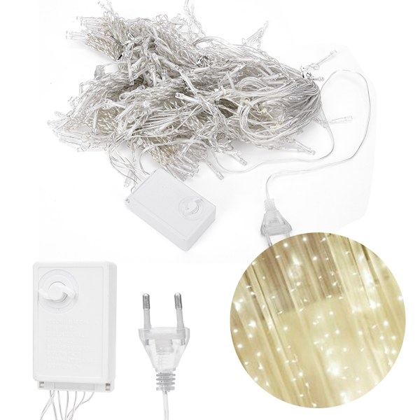 3 meter LED hängande gardin ljusslinga vita fe-lampor hemfönsterdekor