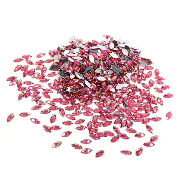 7*15mm Hesteøye Akryl Rhinestones Krystallperler Flat Back Dekorasjon (Rød)