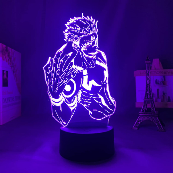 3D Anime Illusion Nattlampa Jujutsu Kaisen Led Ljus Ryome
