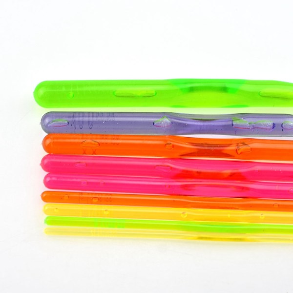 9PCS Flerfarget Heklenål Nål Plast Vev Søm Strikkepinner Sett