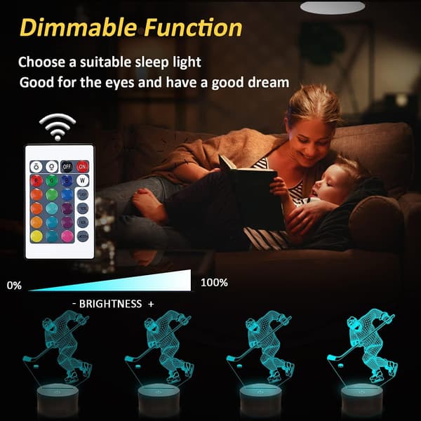 Hockey Night Light, 3D-illusjonslampe med ishockeyspiller for B