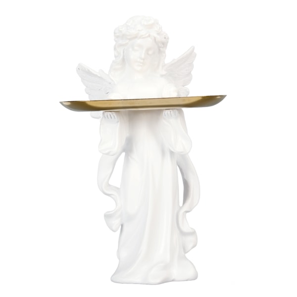 Baby Angel Statue Bakke Design 11,8in Håndskåret Rige Detaljer Resin Cherub Figur til Soveværelse Kontor Cafe