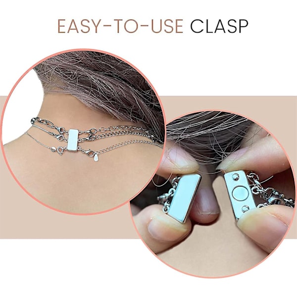 Magnetiskt halsband med skiktning, avtagbart skikt, distanshållare