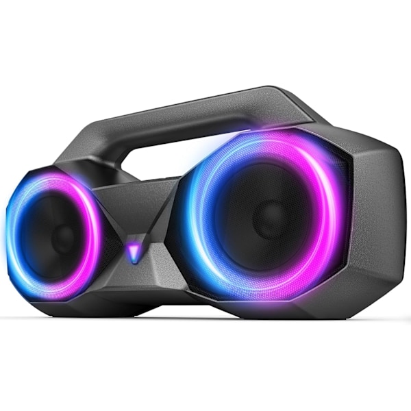 Bärbar Bluetooth-högtalare - IPX7 Vattentäta trådlösa högtalare med 80W Högt HiFi-stereoljud, 20 timmars speltid, Dynamiskt ljus, Djup bas
