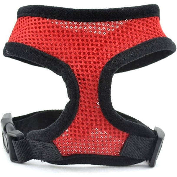 Halsband för husdjur, valp, hund, katt, ingen dragning, säker kontroll, enkel mjuk mesh, nylon, justerbar väst, sele för promenader (stor, röd) Red Large