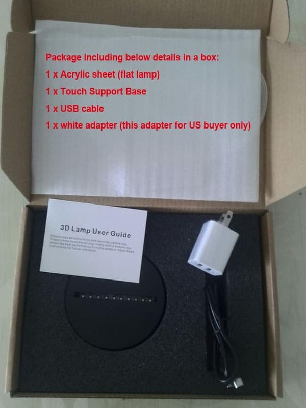 Havfrue Leker Visuell 3D Lampe Illusjon 2D Nattlys Julegave
