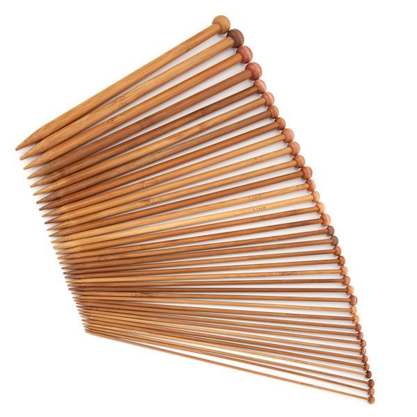36 st stickor i kolfiberiserat bambu, enkelspetsade ullnätningsstickor för hantverk och klädtillverkning