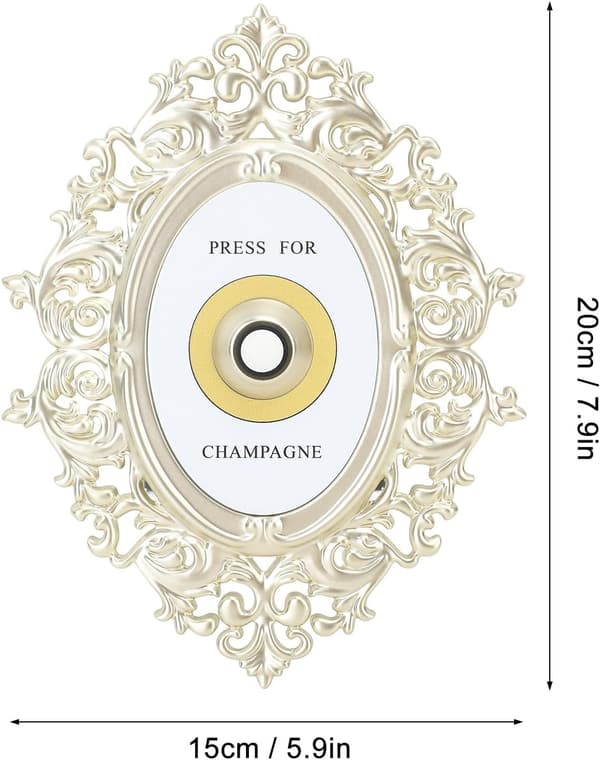 Utsmyckad Champagne-ringklocka - Tryck för Champagne-service, Elegant Väggmonterad Design för Evenemang & Gästfrihet