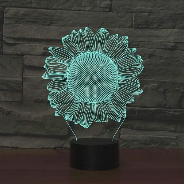 3D Solsikke Optisk Illusion Model Visuelt Natlys 7 Farver