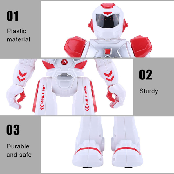 Fjernstyrt intelligent robot med gestussensor, syngende og dansende pedagogisk leketøy for barn Red