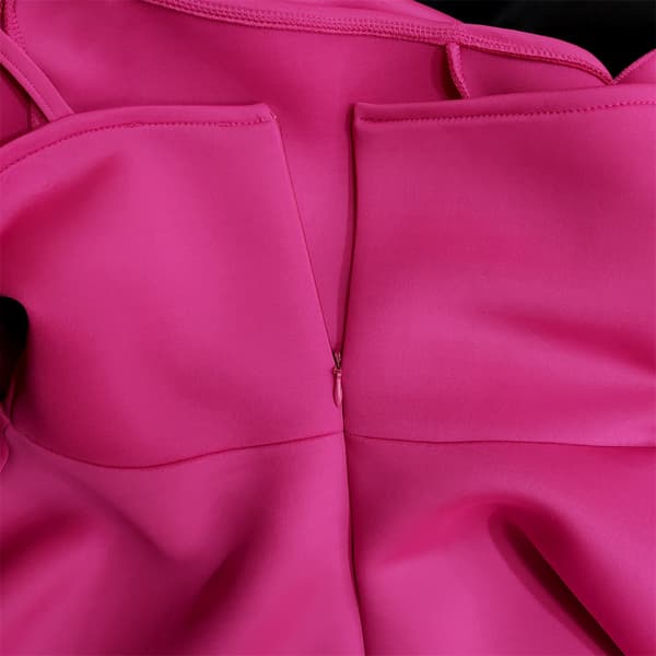 Kjole med slips, elegant kjole til kvinder (Rose Red M)