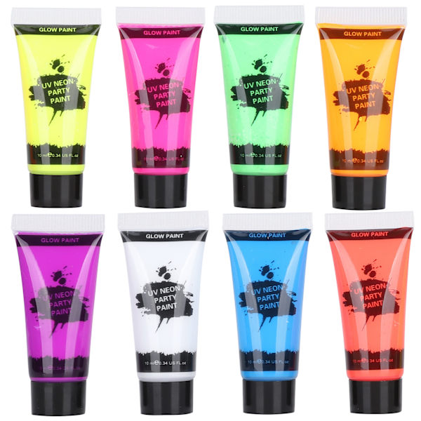 10ml Kroppsmålningsset Blacklight Ansikts- och Kroppsmålning Makeup Fluorescerande Kroppsansiktsfärger