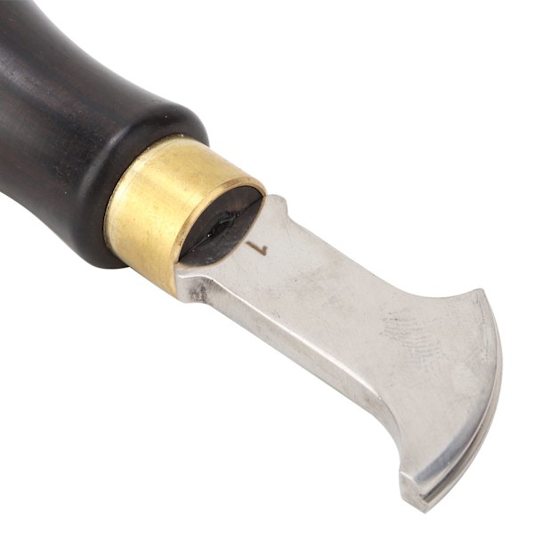 Shallow Slot Leather Edge Creaser Sandalwood Handle Rustfritt Stål Edge Creasing Tool(1mm)