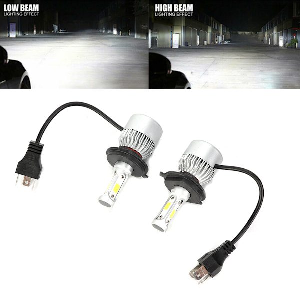 2 kpl H4 9003 1500W 225000lm Auton Universaali LED-Muunnosajovalokitti 6500K Valkoinen