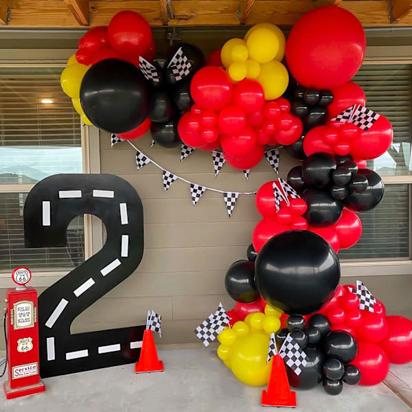 129 stk. røde balloner i forskellige størrelser 18 12 10 5 tommer til guirlandebue, premium røde latexballoner til fødselsdagsfest bryllup Valentinsdag babyshower Red