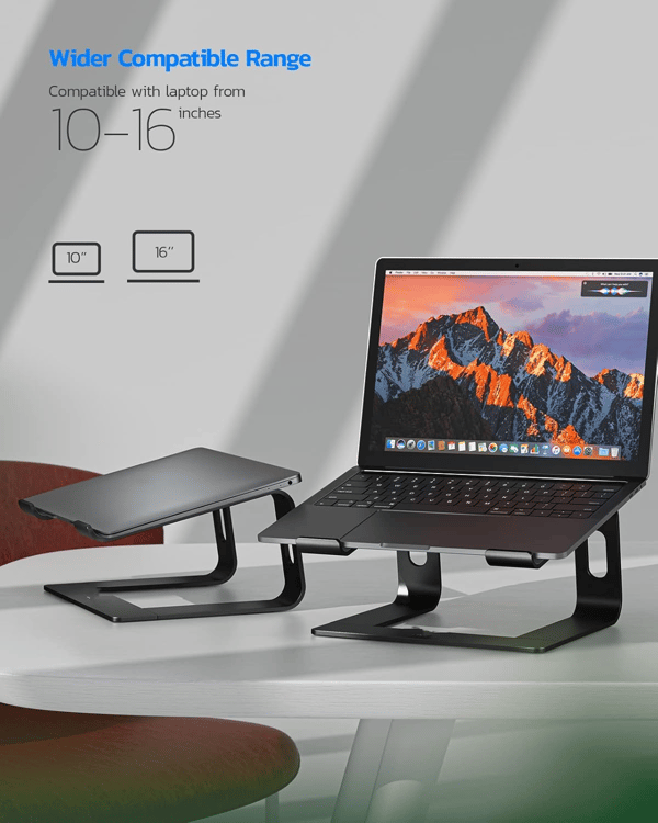 Justerbart Ergonomisk Laptopstativ for Bedre Holdning, Bærbart & Stabilt Computerstativ med Ventilationsdesign, Passer til de Fleste Laptops