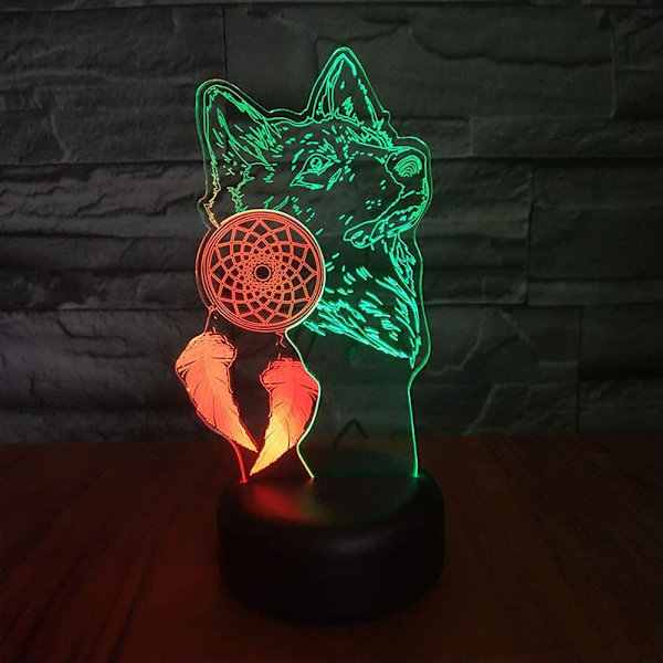 Ulve Drømmefanger Natlampe LED 3D Illusion Drømmefanger