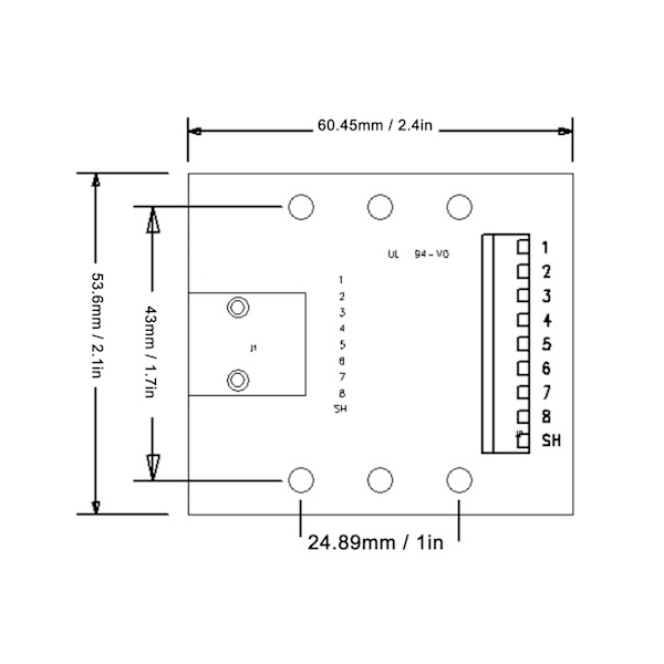 RJ45 Ethernet-kontaktbrytningspanel 8P8C Nätverksport Skruvplintkort med Fäste för Datorer Routrar Switcher