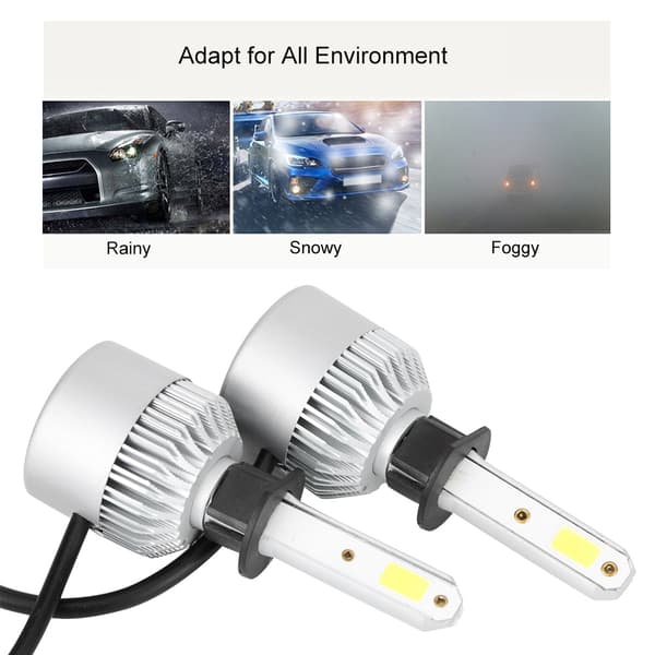 2 stk S2-COB H1 Bil LED Hovedlys 6000K IP67 Vanntett Frontlys